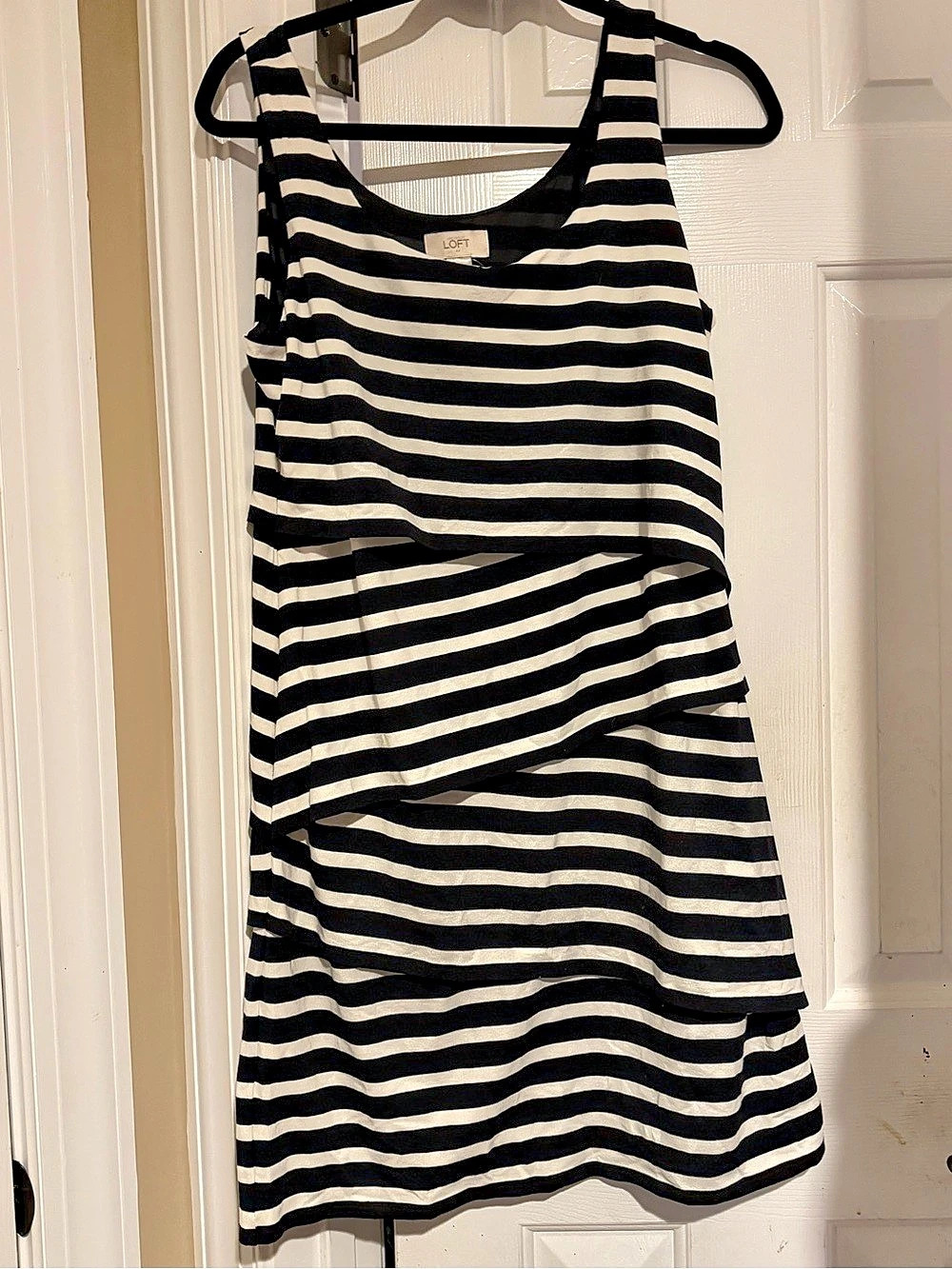 Ann Taylor LOFT Striped Mini Dress in Black & White Size Medium NWT